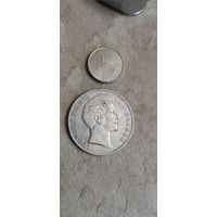 Монета Германия Бовария 1845 год 2 гульдена Людвиг l