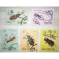Марки Куба, 1980 год, жуки, цена за одну марку