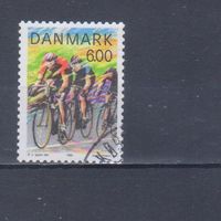 [1124] Дания 1985. Велоспорт.Велосипед. Гашеная марка.