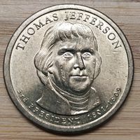 США 1 Доллар 2007. 3-й Президент - Томас Джеферсон (P)