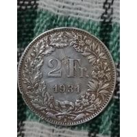 Швейцария 2 франка 1931