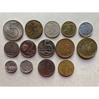 Чехословакия , Чехия, Словакия -набор монет