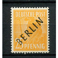 Западный Берлин - 1948 - Надпечатка (черная) BERLIN 25 Pf - [Mi.10] - 1 марка. MNH.  (Лот 116L)