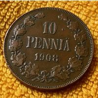 10 pennia 1908 года.