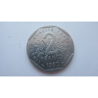 Франция 2 франка   1980 г