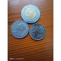Мексика 1 доллар 2012, Болгария 10 сотинок 1999, Тайланд -103