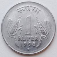 Индия 1 рупия 1998 Брак, ( см. Описание)