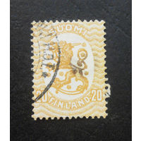 Финляндия 1922 г. Стандарт 20 пенни. Гербы. Геральдика, 1 марка #0109-Л1P7