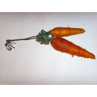 Елочная игрушка СССР . Морковь . Морковка .  Вата .