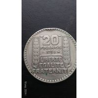 Франция 20 франков 1933 СЕРЕБРО