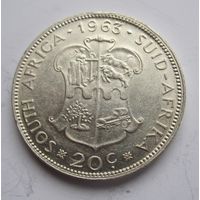 ЮАР 20 центов 1963 серебро .29-322
