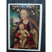 Открытка Лукас Кранах Старший. 1472 – 1553. Мадонна с младенцем под яблоней. Западноевропейская живопись. Государственный Эрмитаж.