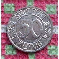 Германия 50 пфеннигов 1920 года. Бетховен. Нотгельды.