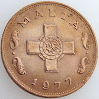 Мальта, 1 цент 1977 года, KM#8