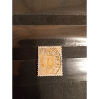 1889 Россия Великое княжество Финляндское герб зуб 14 на 13 (4-9)