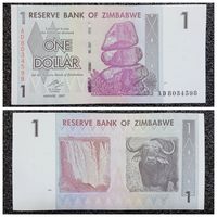 1 доллар Зимбабве 2007 г. aUNC