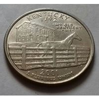 25 центов, квотер США, штат Кентукки, P D