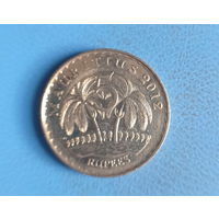 Маврикий 5 рупий 2012 год огромная монета