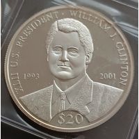 Либерия.20 долларов, 2000г. Билл Клинтон (1993-2001)