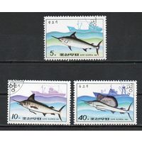 Промысловые рыбы КНДР 1984 год серия из 3-х марок