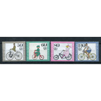 Берлин - 1985г. - История велосипедов. Международный год молодёжи - полная серия, MNH с отпечатками [Mi 735-738] - 4 марки
