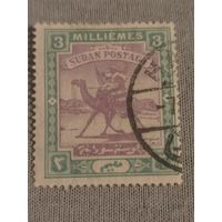 Почта Судана 1902 года. 3 милима. Бедуин на верблюде