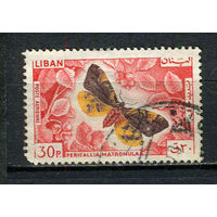 Ливан - 1965 - Бабочки 30Pia - [Mi.900] - 1 марка. Гашеная.  (Лот 72CP)