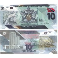 Тринидад и Тобаго 10 долларов  2021 год  UNC (полимер)