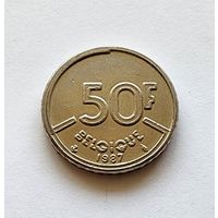 Бельгия 50 франков 1987 Надпись на французском - 'BELGIQUE'