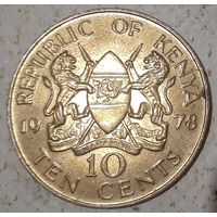 Кения 10 центов, 1978 (Президент Джомо Кениата) (14-1-6)