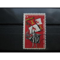 Марка - США, 1965, транспорт, корабли, парусники, флот, рыцари, оружие, флаги, гербы