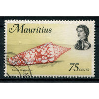 Британские колонии - Маврикий - 1969/77г. - королева Елизавета II, морская фауна, 75 с, wz 7 - 1 марка - гашёная. Без МЦ!