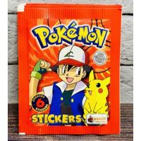 5 запечатанных пакетиков с наклейками Pokemon от Merlin