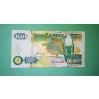 Банкнота 20 квачей Замбия 1992 - 2011 г.