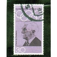 Германия. Ми-563. Барон Пьер де Кубертен (1862-1937), основатель Олимпийских игр.Летние Олимпийские игры 1968, Мексика