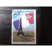 Сан-Томе и Принсипе 1989 200 лет французской революции, флаг Михель-1,7 евро гаш