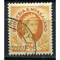 Британский протекторат - Федерация Родезии и Ньясаленда - 1954/1956 - Елизавета II 2 1/2P - [Mi.4] - 1 марка. Гашеная.  (Лот 66EX)-T25P5