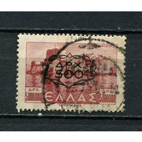 Греция - 1946/1947 - Надпечатка 500Dr на 5000 000Dr - (есть тонкое место) - [Mi.526] - 1 марка. Гашеная.  (Лот 39CS)