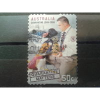 Австралия 2008 100 лет карантинного регулирования, собака, ананас, самоклейка