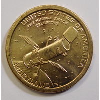 США 1 доллар 2020 Американские инновации Космический телескоп Хаббл Мэриленд Двор D и Р 8-я монета в серии.