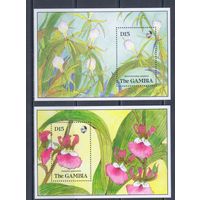 [417] Гамбия 1989. Флора.Цветы.Орхидеи. 2 БЛОКА. MNH