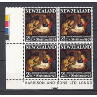 Религия. Живопись. Новая Зеландия. 1968. 1 марка в квартблоке (полная серия). Michel N 491 (2,0 е)