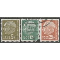 Саар(Германия). Президент ФРГ Теодор Хойс. 1957г. 3 марки.
