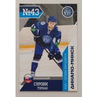 Хоккейные карточки ХК "Динамо Минск". Сезон 2013-2014. N43-Сурови.