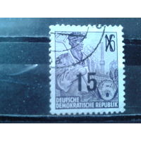 ГДР 1954 Стандарт Надпечатка 15 на 16