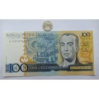 Werty71 Бразилия 100 крузадо 19861987 1988 UNC банкнота