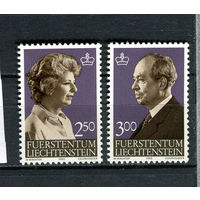 Лихтенштейн - 1983 - Князь Франц Иосиф II и Княгиня Джина - [Mi. 828-829] - полная серия - 2 марки. MNH.  (Лот 143BS)