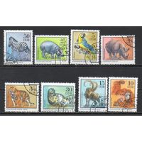 Животные зоопарков и зоологических садов ГДР 1975 год  серия из 8 марок