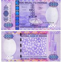 Руанда 2000 франков 2014 год UNC Распродажа коллекции