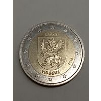 2 евро 2016 Латвия (Видземе) сталь 1